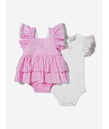 Monnalisa Baby Girls Cotton Gingham Romper livraison gratuite