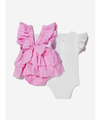 Monnalisa Baby Girls Cotton Gingham Romper livraison gratuite