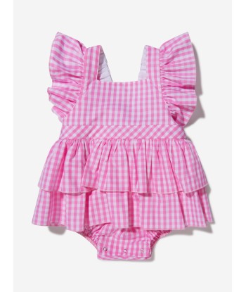 Monnalisa Baby Girls Cotton Gingham Romper livraison gratuite