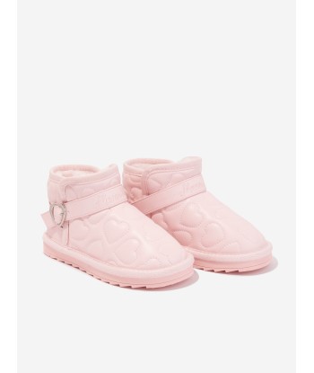 Monnalisa Girls Embossed Fur Lined Boots in Pink Venez découvrir notre 