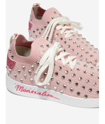 Monnalisa Girls Diamante Lace Up Trainers Fin de série