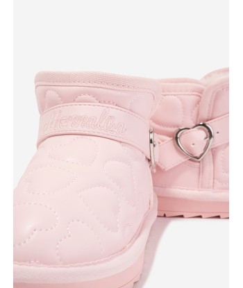 Monnalisa Girls Embossed Fur Lined Boots in Pink Venez découvrir notre 