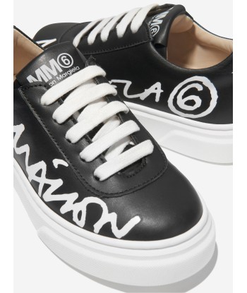 MM6 Maison Margiela Unisex Leather Logo Lace Up Trainers en linge