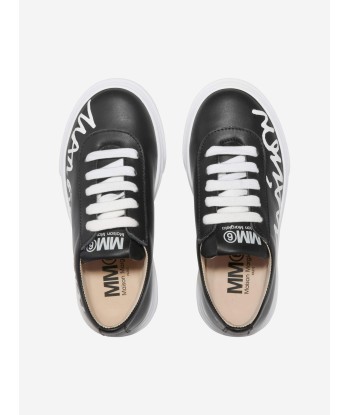 MM6 Maison Margiela Unisex Leather Logo Lace Up Trainers en linge