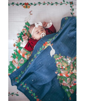 Atelier Choux Baby Christmas Eve Swaddle in Blue Amélioration de cerveau avec