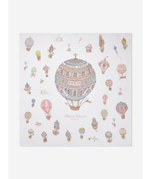 Atelier Choux Baby Hot Air Balloons Swaddle in White Economisez 