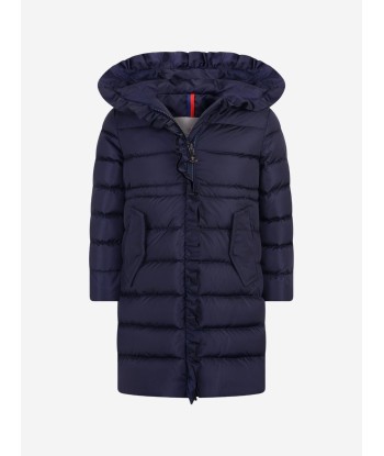 Moncler Enfant Moncler Girls Navy Down Padded Coat Livraison rapide