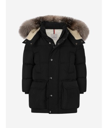 Moncler Enfant Moncler Boys Down Padded Tiam Long Jacket Faites des économies