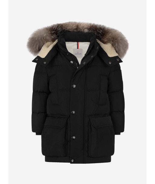 Moncler Enfant Moncler Boys Down Padded Tiam Long Jacket Faites des économies