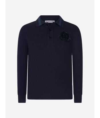 Moncler Enfant Moncler Boys Cotton Pique Long Sleeve Polo Top des créatures d'habitude