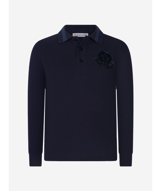 Moncler Enfant Moncler Boys Cotton Pique Long Sleeve Polo Top des créatures d'habitude