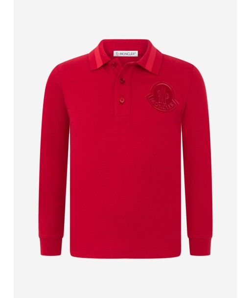 Moncler Enfant Moncler Boys Cotton Pique Long Sleeve Polo Top online