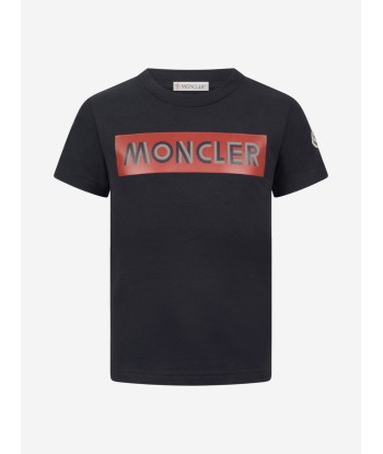 Moncler Enfant Moncler Boys Cotton Logo T-Shirt rembourrage situé sous