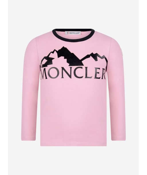 Moncler Enfant Moncler Girls Cotton Long Sleeve T-Shirt à prix réduit toute l'année