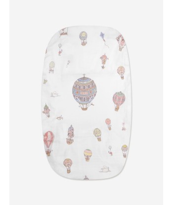 Atelier Choux Baby Hot Air Balloons Fitted Sheet in White Les magasins à Paris