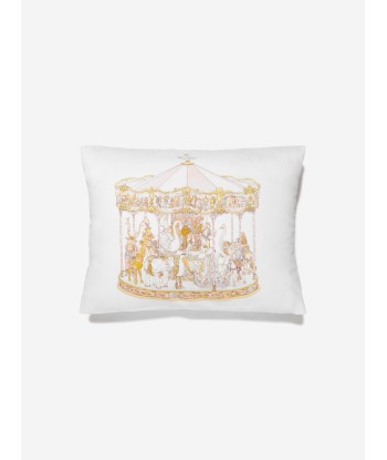 Atelier Choux Girls Carousel Satin Cushion in Pink en ligne