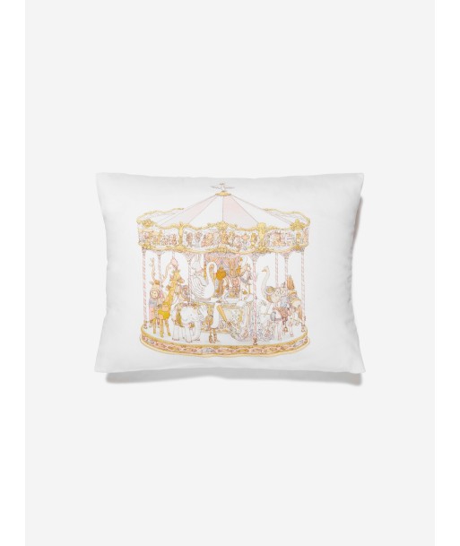 Atelier Choux Girls Carousel Satin Cushion in Pink en ligne