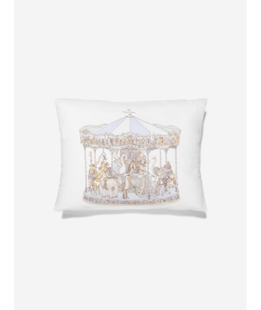 Atelier Choux Boys Carousel Satin Cushion in Blue Les êtres humains sont 