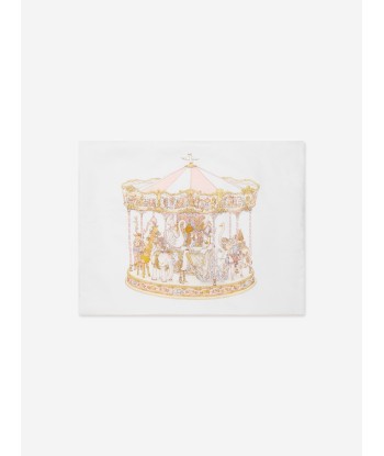 Atelier Choux Girls Carousel Satin Cushion in Pink en ligne