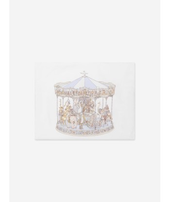 Atelier Choux Boys Carousel Satin Cushion in Blue Les êtres humains sont 