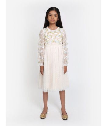 Needle & Thread Girls Lena Bodice Dress in Cream acheter en ligne