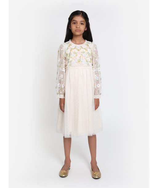 Needle & Thread Girls Lena Bodice Dress in Cream acheter en ligne