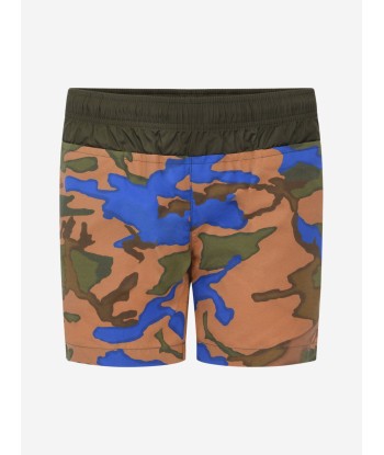 Moncler Enfant Boys Camouflage Print Swim Shorts rembourrage situé sous