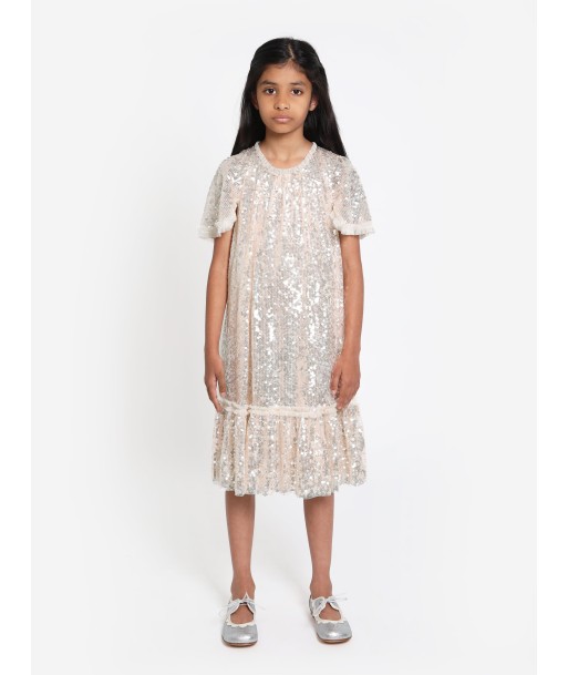 Needle & Thread Girls Mila Gloss Dress in Cream Comparez plus de prix