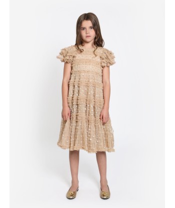 Needle & Thread Girls Vivian Dress in Beige soldes