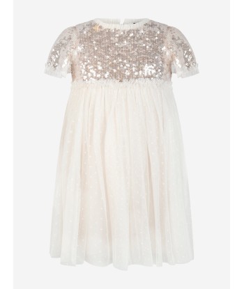 Needle & Thread Girls Mila Gloss Bodice Dress in Cream de l' environnement