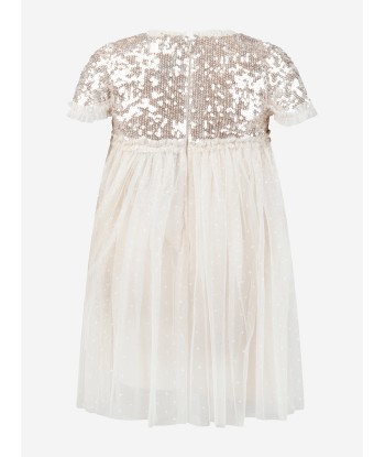 Needle & Thread Girls Mila Gloss Bodice Dress in Cream de l' environnement