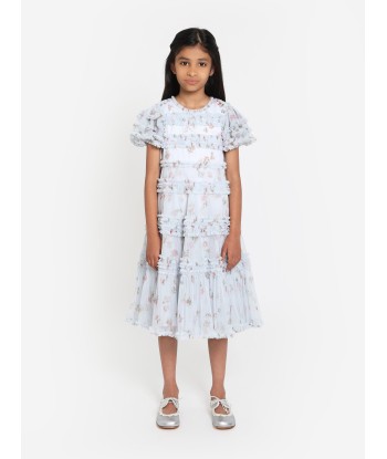 Needle & Thread Girls Scatter Ditsy Dress in Blue en stock