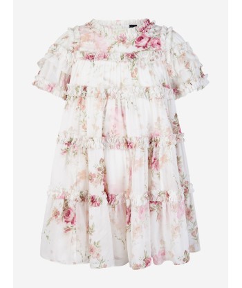 Needle & Thread Girls Trailing Blooms Chiffon Dress in White vente chaude votre 