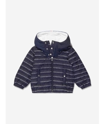 Moncler Enfant Baby Boys Down Padded Logo Print Bergo Jacket d'Europe débarque