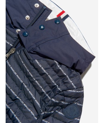 Moncler Enfant Boys Down Padded Logo Print Bergo Jacket le des métaux précieux