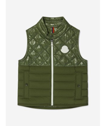 Moncler Enfant Boys Down Padded Kirazan Gilet in Green l'achat 