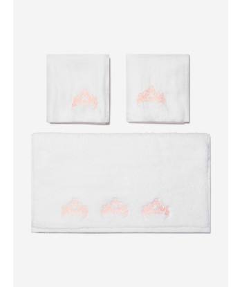 Cotton and Company Girls Organic Cotton Muslin And Cotton Crown Towel Set Les magasins à Paris et en Île-de-France