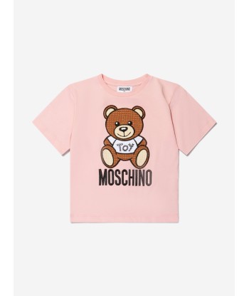 Moschino Girls Cotton Teddy Toy Logo T-Shirt destockage