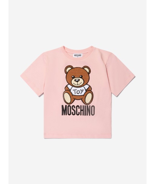 Moschino Girls Cotton Teddy Toy Logo T-Shirt destockage