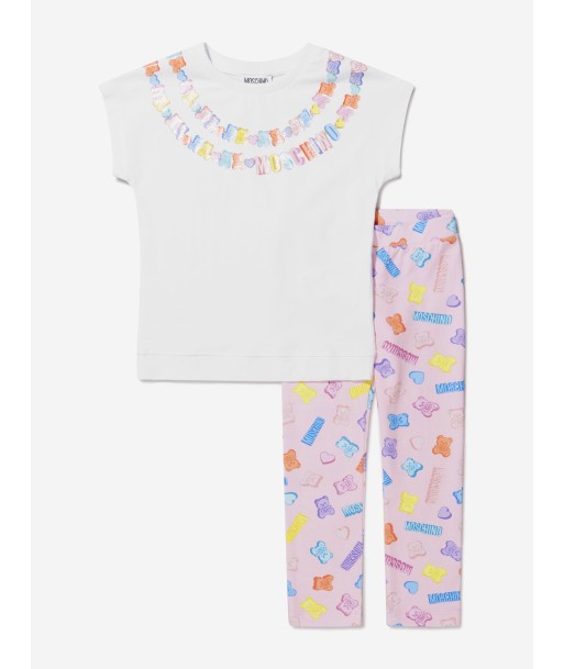 Moschino Girls Cotton T-Shirt And Leggings Set commande en ligne