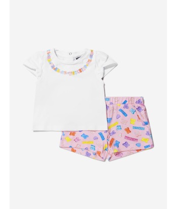 Moschino Baby Girls Cotton T-Shirt And Logo Shorts Set À commander