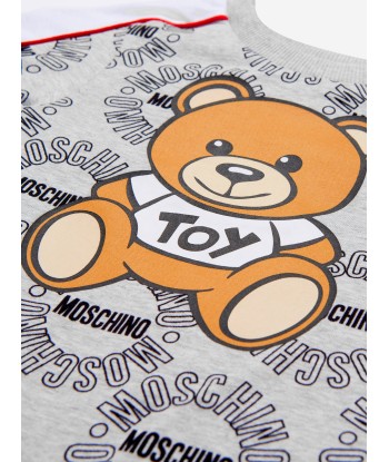 Moschino Boys Cotton Logo Circle Teddy Toy T-Shirt brillant des détails fins