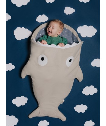 Baby Bites Baby Blue Clouds Stone Shark Sleeping Bag in Grey de pas cher