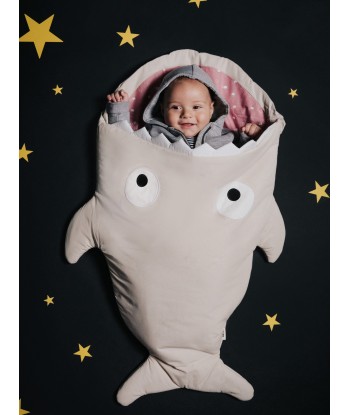 Baby Bites Baby Girls Pink Clouds Stone Shark Sleeping Bag in Grey pas cher chine