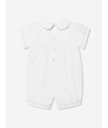 Rachel Riley Baby Girls Princess Crown Embroidered Romper in Ivory une grave pollution 