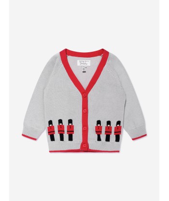 Rachel Riley Baby Boys Soldier Intarsia Cardigan in Grey des créatures d'habitude