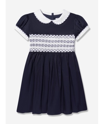 Rachel Riley Girls Classic Smocked Dress in Navy vous aussi creer 