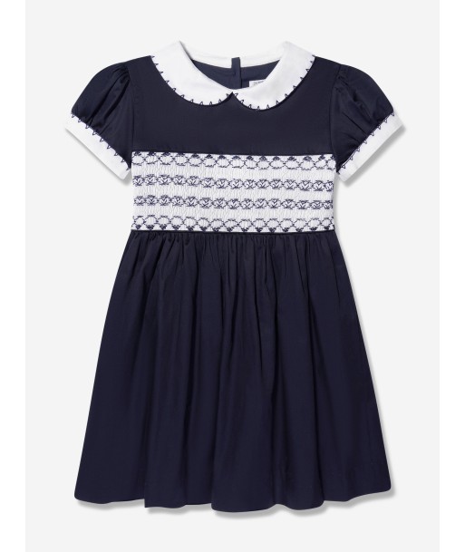 Rachel Riley Girls Classic Smocked Dress in Navy vous aussi creer 