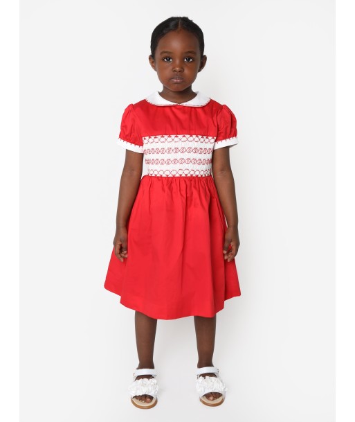 Rachel Riley Girls Classic Smocked Dress in Red online