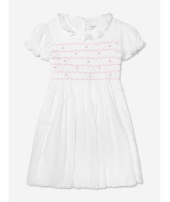 Rachel Riley Girls Swiss Dot Smocked Dress in Ivory suggérées chez